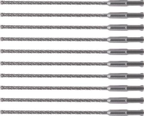 Makita SDS-Plus Stein-Spiralbohrer-Set mit Carbide-Spitze, Farbe: Silber, 10 Stück, Durchmesser: 6 mm, Länge: 215 mm