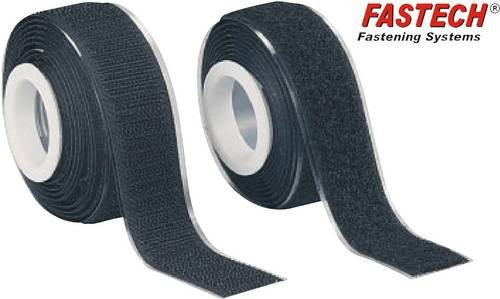 FASTECH 919-330 Klettband zum Aufkleben mit Haft- und Flauschteil, Schwarz, Länge: 2000 mm, Breite: 25 mm, 1 Paar - Bild 1