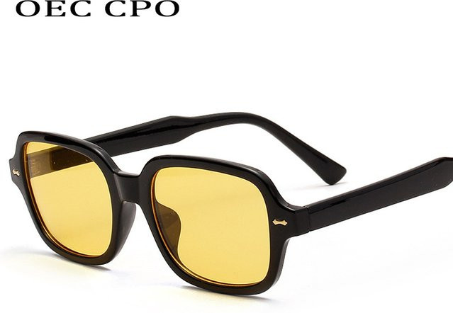OEC CPO Sonnenbrille, Quadrat, Vollrand, Kunststoff, Unisex, Gelb - Bild 1