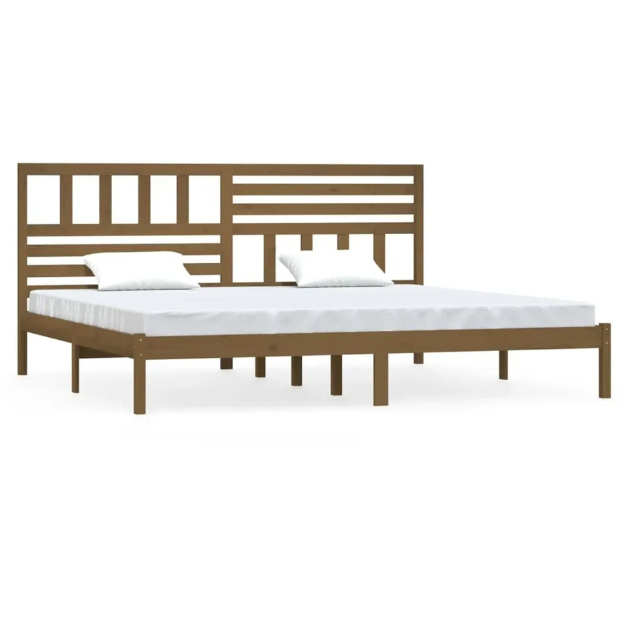 vidaXL Massivholzbett aus Kiefer in Honigbraun, B/T/H: 200 x 200 x 206 cm - Bild 2