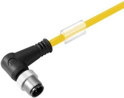 Weidmüller Sensor-Aktor-Steckverbinder M12 Stecker gewinkelt gelb, 3 Pol, Kabellänge: 3,00 m - Bild 1