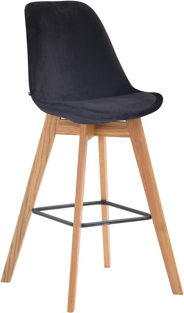 TPFLiving Barhocker Medoc in Schwarz mit Samtbezug und Gestell in Natura, B/T/H: 48 x 56 x 112 cm - Bild 1