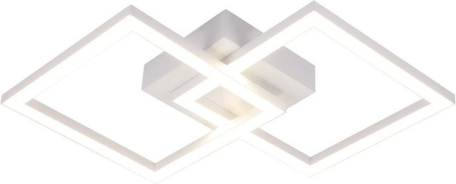 NETTLIFE LED Deckenleuchte aus Metall in Weiß, modern und quadratisch, Warmweiß - Bild 1