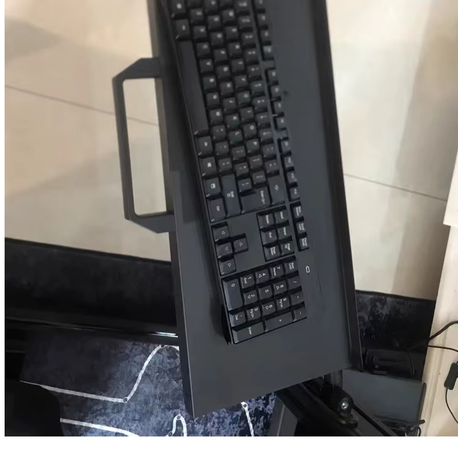 ZCGM SimRacing Metall Tastatur- und Mausablage in Schwarz, verstellbar und drehbar für Sim-Racing Simulationen - Bild 2