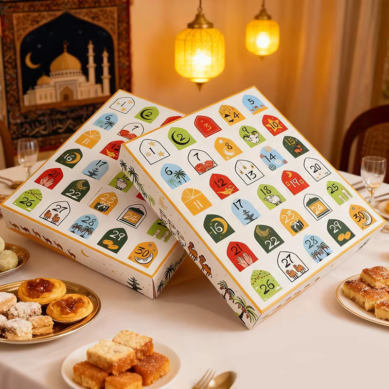 Ramadan Adventskalender-Boxen aus Papier mit orientalischem Design, Mehrfarbig, 30-Tage-Countdown Geschenkboxen für Eid Al Fitr - Bild 2