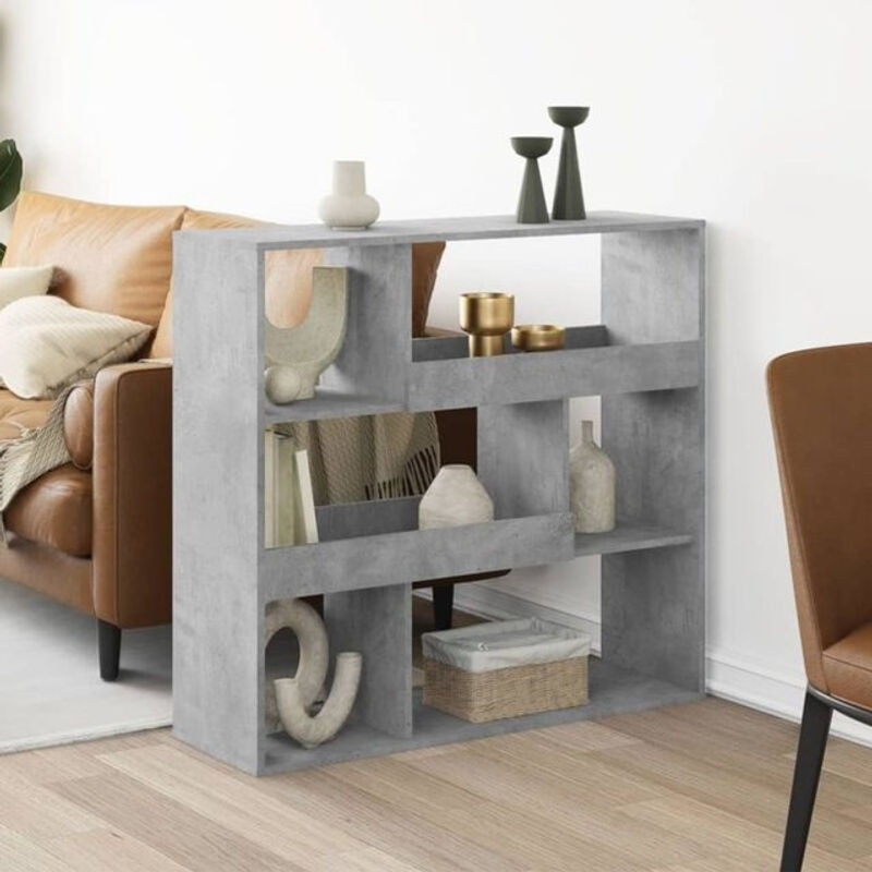 Vidaxl Raumteiler aus Holz in Betongrau, freistehend, B/T/H: 100 x 33 x 94,5 cm - Bild 1