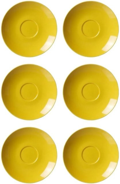 Ritzenhoff & Breker DOPPIO Kaffeeuntertassen aus Porzellan, 6er Set, Gelb, Durchmesser: 16 cm - Bild 1