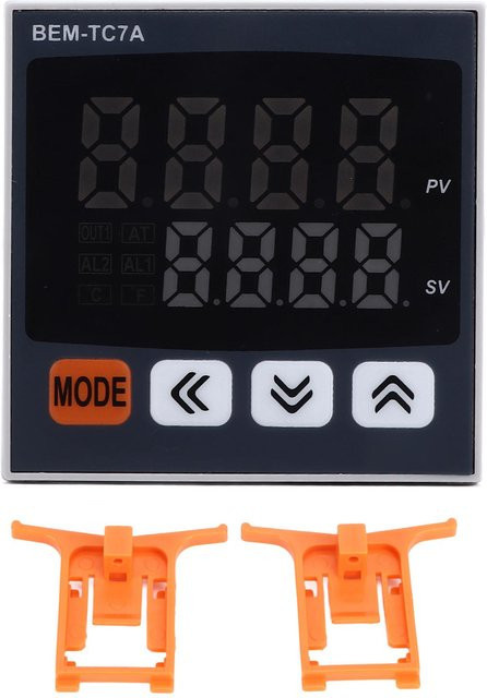 TOMTOP JMS PID-Temperaturregler mit Digitalanzeige in Schwarz, B/H: 7,2 x 7,2 cm, AC 100-240V - Bild 1