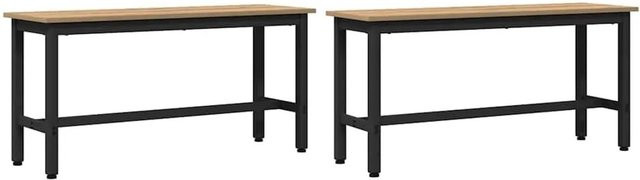 vidaXL Esstischbank Set aus 2 Stück in Artisan-Eiche, modern, B/T/H: 110 x 32,5 x 48,5 cm - Bild 1