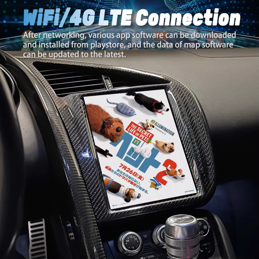 Jetalon Android Carplay Autoradio mit 9,7 Zoll Touchscreen und GPS Navigation für Audi R8 2007-2014, Multimedia DSP Stereo Video Player in Schwarz - Bild 3
