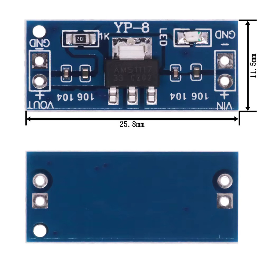 AMS1117 DC-DC-Abwärtsmodul LDO Spannungsregler 5 V bis 3,3 V 800 mA in Blau - Bild 3