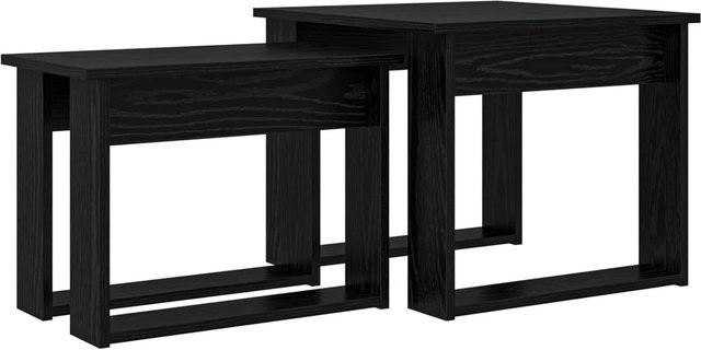 vidaXL Kaffeetisch Set 2-teilig in Schwarz und Eichen-Optik aus Holzwerkstoff für dein Wohnzimmer - Bild 1