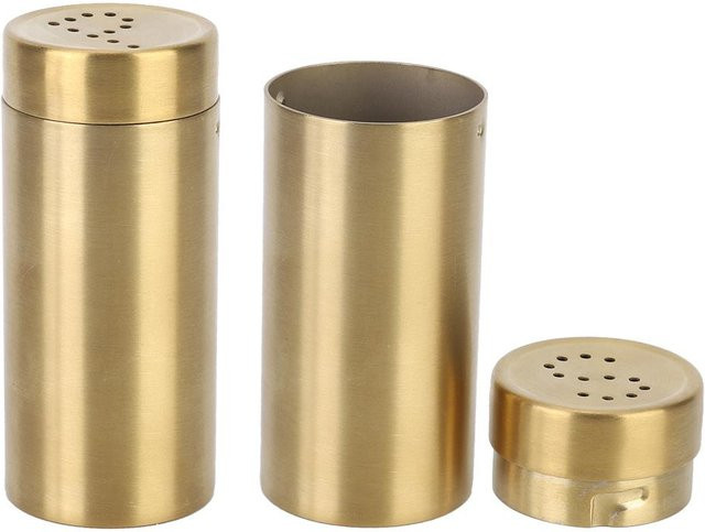 Set aus 2 Gewürzgläsern von mfySpace mit Edelstahl und Glas in Beige und Gold - Bild 1