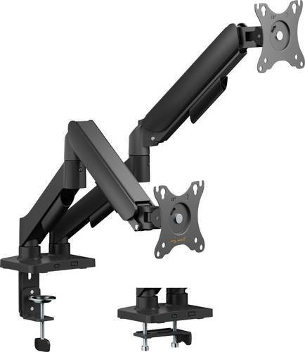My Wall HEG10L Monitorhalterung für 2 Displays, 43,2 cm bis 81,3 cm, höhenverstellbar, neigbar und schwenkbar, Schwarz, VESA 75x75 mm - Bild 1