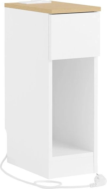 SoBuy Nachttisch Weiß Minimalistisch mit 1 Schublade B/T/H: 35 x 20 x 60 cm - Bild 1