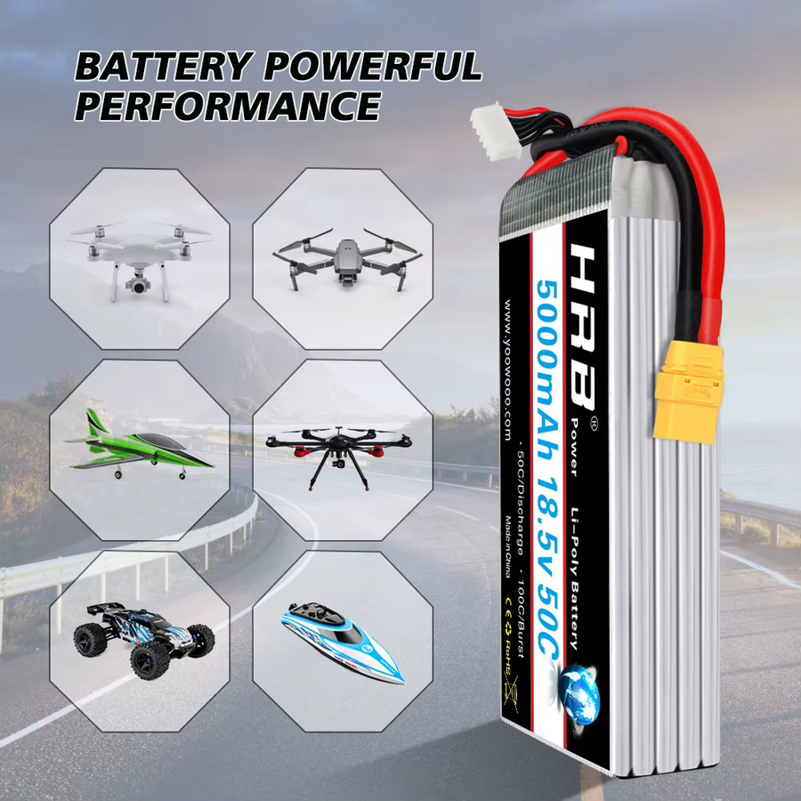 HRB RC Lipo Batterie mit XT90 Stecker, 18,5V 5000mAh - Bild 4