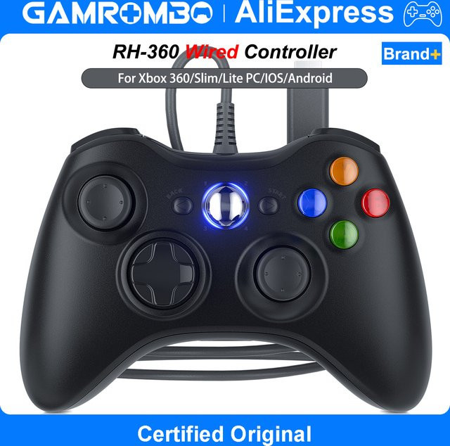 GAMROMBO Game Controller für Xbox 360, Slim und Windows 7/8/10, kabelloses Bluetooth Gamepad mit Dual Vibration und Joystick in Schwarz oder Weiß - Bild 1