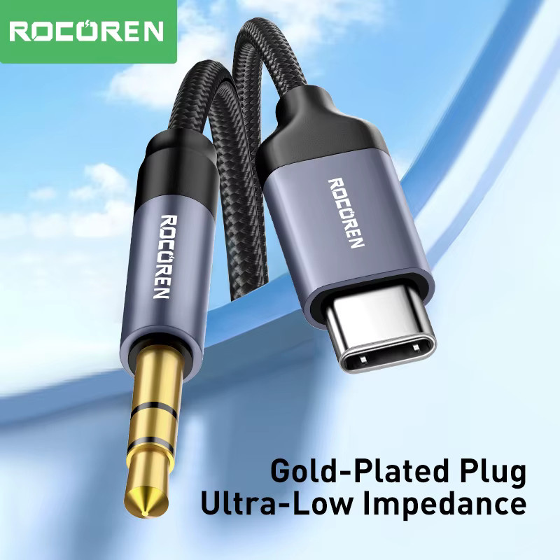 Rocoren USB-C auf 3,5 mm Klinke Audio Adapter für Kopfhörer, Lautsprecher und Auto - Bild 5
