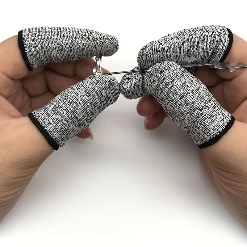 10er Set Anti-Cut Fingerabdeckungen in Grau als flexible Schutzhüllen für deine Finger beim Arbeiten in der Küche - Bild 5
