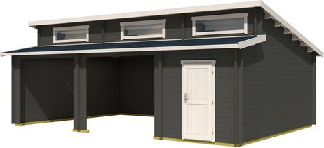 Blockgarage Lasita Maja Hawaii in Grau mit Außenmaß B: 820 cm x T: 579,6 cm - Bild 1