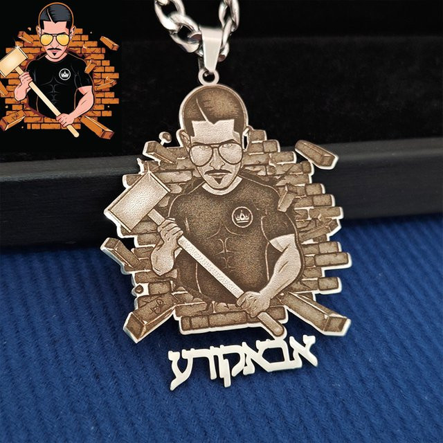 Stylisteel Halskette, Edelstahl, Silber, Unisex, mit Logo und Text-Anhänger - Bild 1