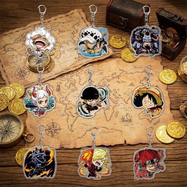 Bandai Schlüsselanhänger Luffy Zoro Acryl, Mehrschichtiges Design - Bild 1