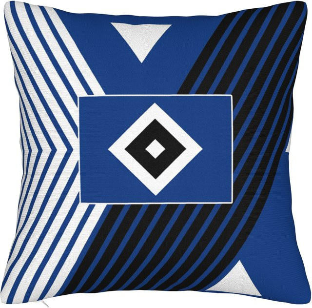 JMG Clothing HSV Hamburger Sportverein Quadratischer Kissenbezug aus Polyester, Blau, B/B: 45 x 45 cm - Bild 1