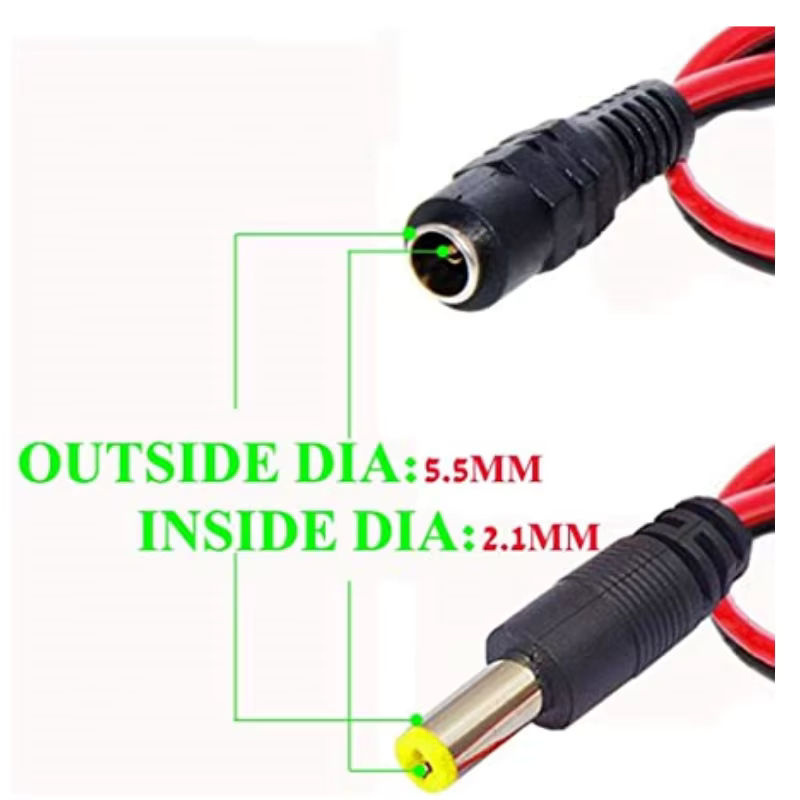 HONGPOE 10er Set DC Stecker und Buchse Kabel zur Verlängerung für 12V LED-Streifen, Maße: 5,5 x 2,1 mm - Bild 4