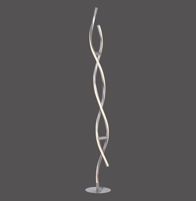 Just Light. Smarte LED-Stehleuchte LOLAsmart-Swing in Stahlfarben, dimmbar mit Fernbedienung, kompatibel mit Amazon Alexa und Google Home, B/T/H: 20 x 20 x 142 cm - Bild 1
