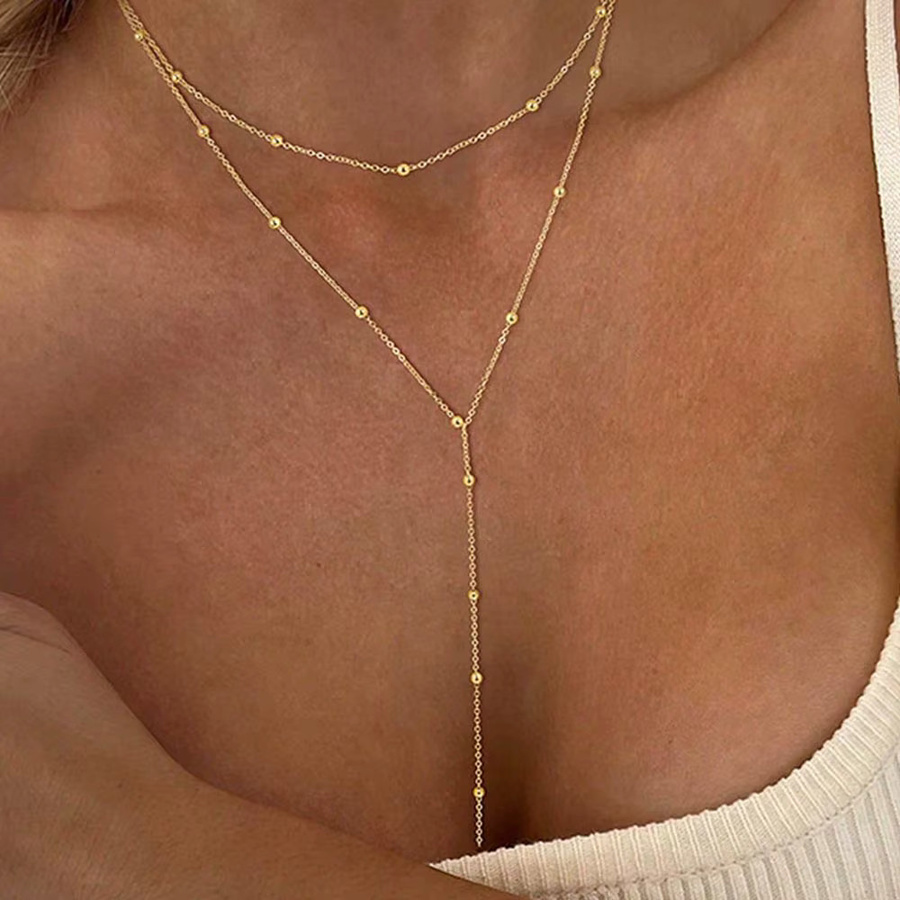 YHTOT Halsketten-Anhänger Edelstahl, Perle, Gold, Unisex - Bild 2