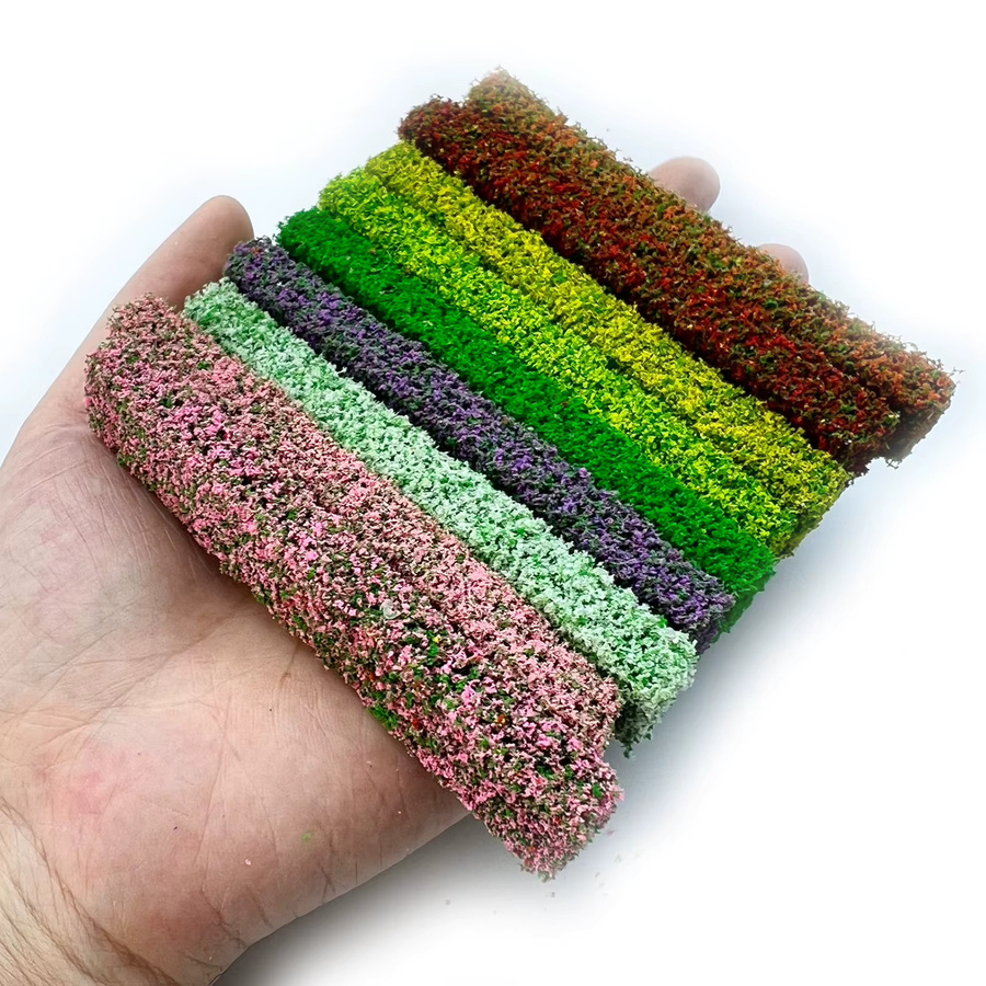 TERAYSUN Miniatur Schwamm Streifen Bush Modell, 12-teiliges Set, Grün, Natur - Bild 6