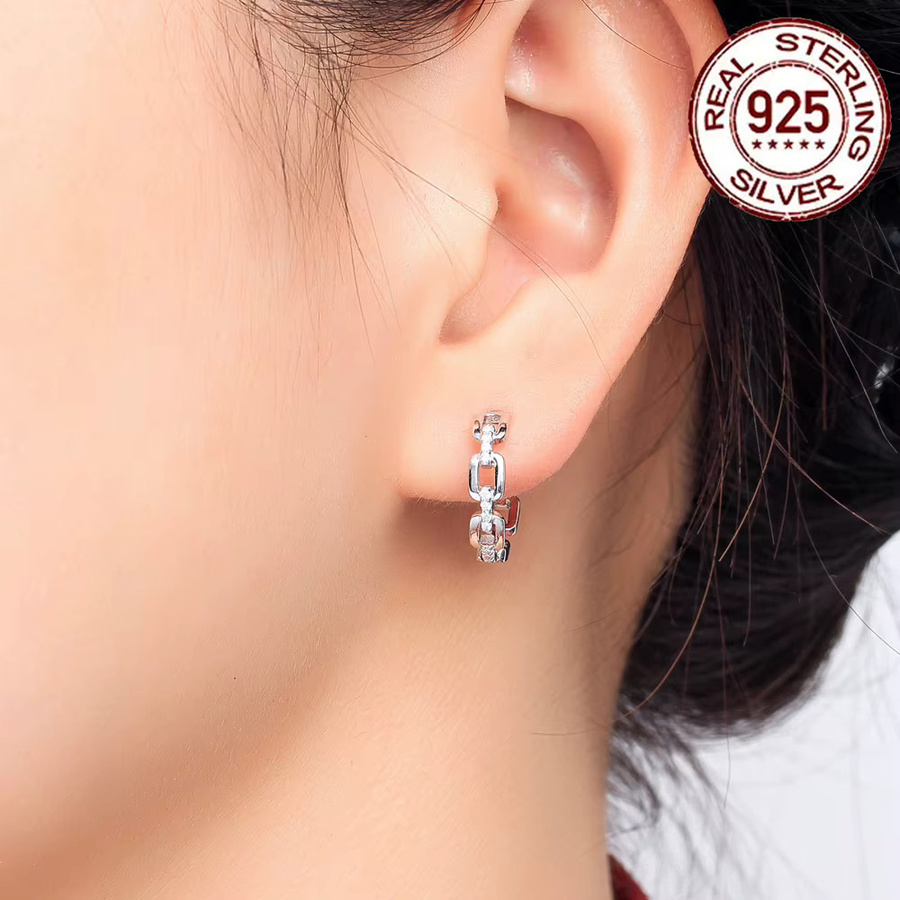 Cww zircons Creolen, 925 Silber, Zirkonia, Damen - Bild 2