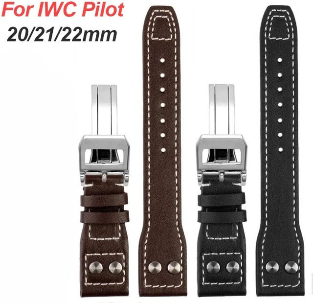 HQstrap Uhrenarmband Rindsleder, Edelstahl, Schwarz, 22mm 21mm 20mm - Bild 1
