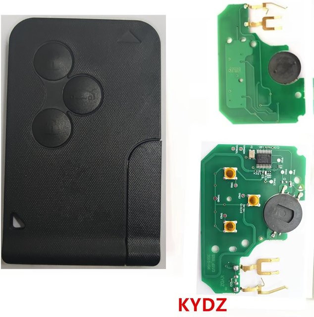 Wilongda Smart Card Auto Schlüssel mit 3 Tasten und 433 MHz PCF7947 Chip für Renault Megane 2 3 Scenic Clio Logan in Schwarz - Bild 1