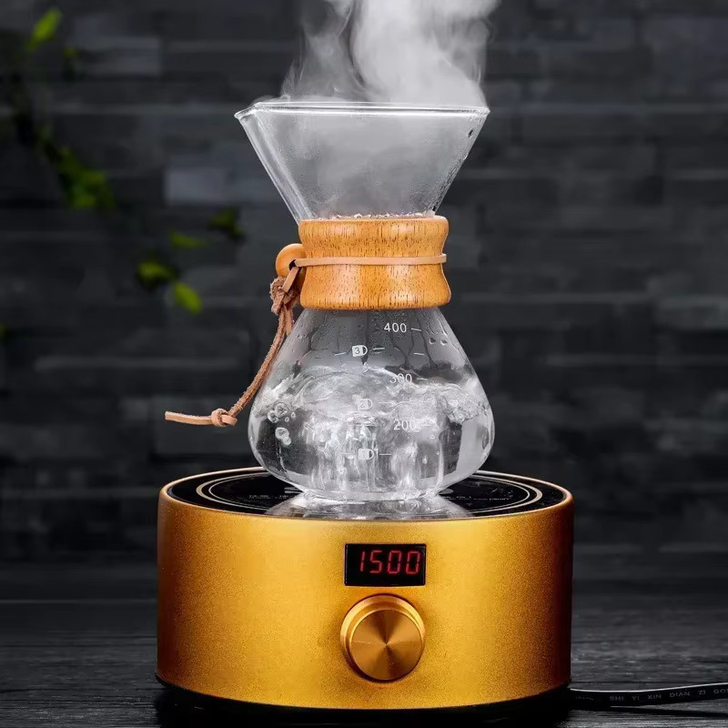 JUNBOPRO Handglas-Kaffeekessel mit Edelstahlfilter für Tropfbrauen, transparent, Höhe: 21,0 cm, Breite: 8,0 cm - Bild 3