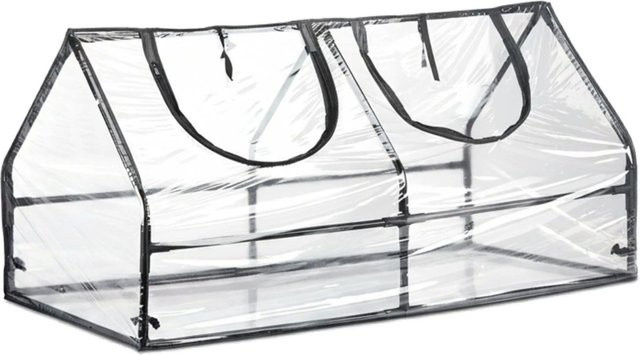 Relaxdays Foliengewächshaus aus PVC und Eisen, transparent, wetterfest mit Schrägdach, B/T/H: 120 x 60 x 60 cm - Bild 1