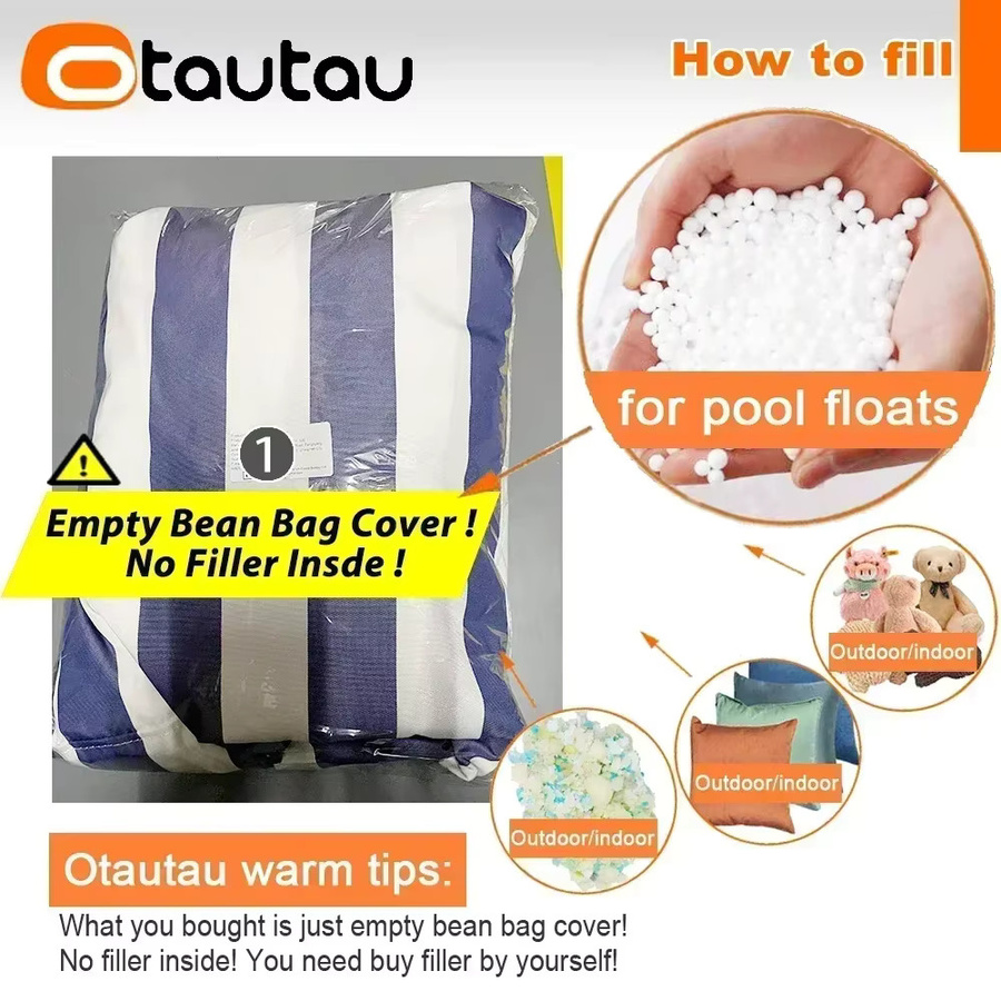OTAUTAU Outdoor-Schwimmbecken schwimmende Sitzsack-Abdeckung DD201 blau gestreift maritime Design - Bild 1