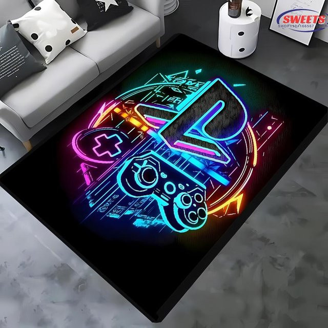 AISILK MOON Game Controller Teppich mit 3D-Druck, rutschfeste und waschbare Fußmatte für Wohnzimmer, Schlafzimmer oder Küche, B/T: 80 x 50 cm - Bild 1