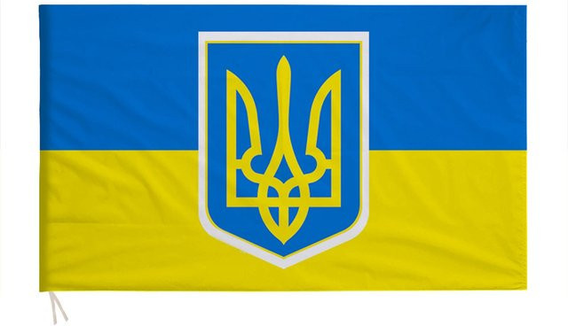 Nikitas Flagge mit ukrainischem Emblem in Blau, One Size - Bild 1