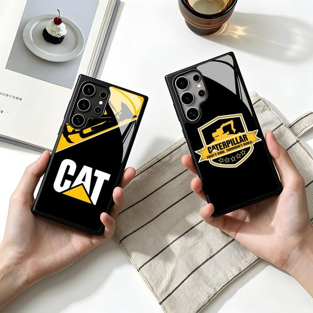 C-CaterpillarS Logo Handyhülle für Samsung Galaxy S26 S25 S24 S23 S22 S21 S20 S10 S9 S8 Ultra Note5 Lite in Schwarz aus PC und TPU - Bild 1
