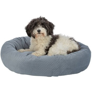 Trixie Hundebett Alena rund aus Velvet in Blau mit abnehmbarem Bezug und rutschfester Unterseite, Durchmesser: 50 cm - Bild 3