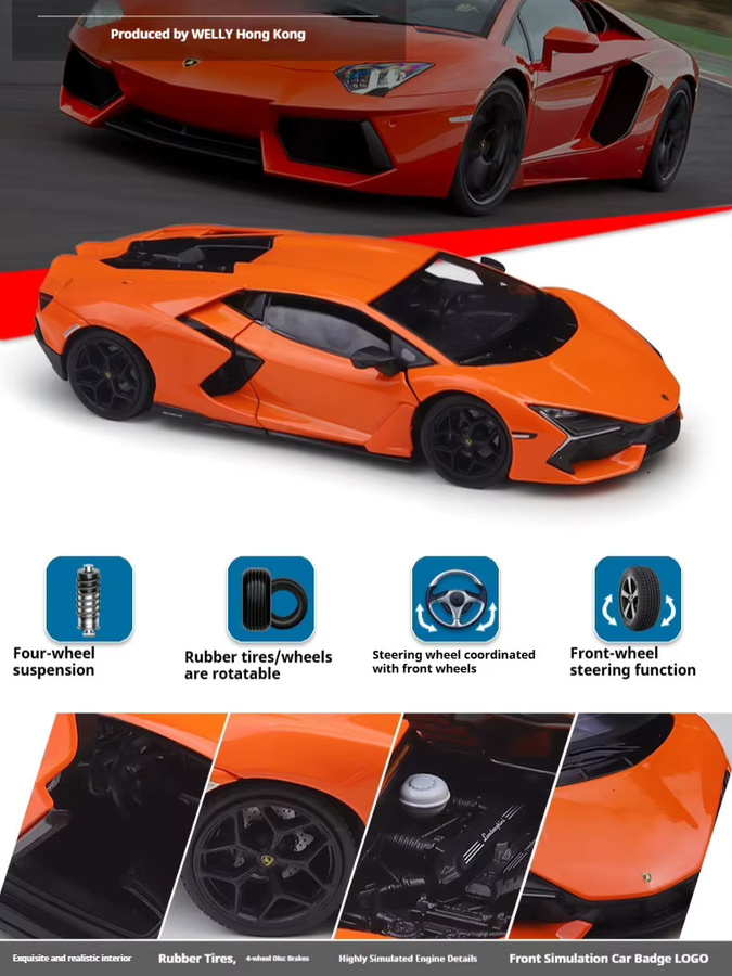 WELLY Lamborghini Revuelto Supercar, Modellauto, 1:24, Metall - Bild 4