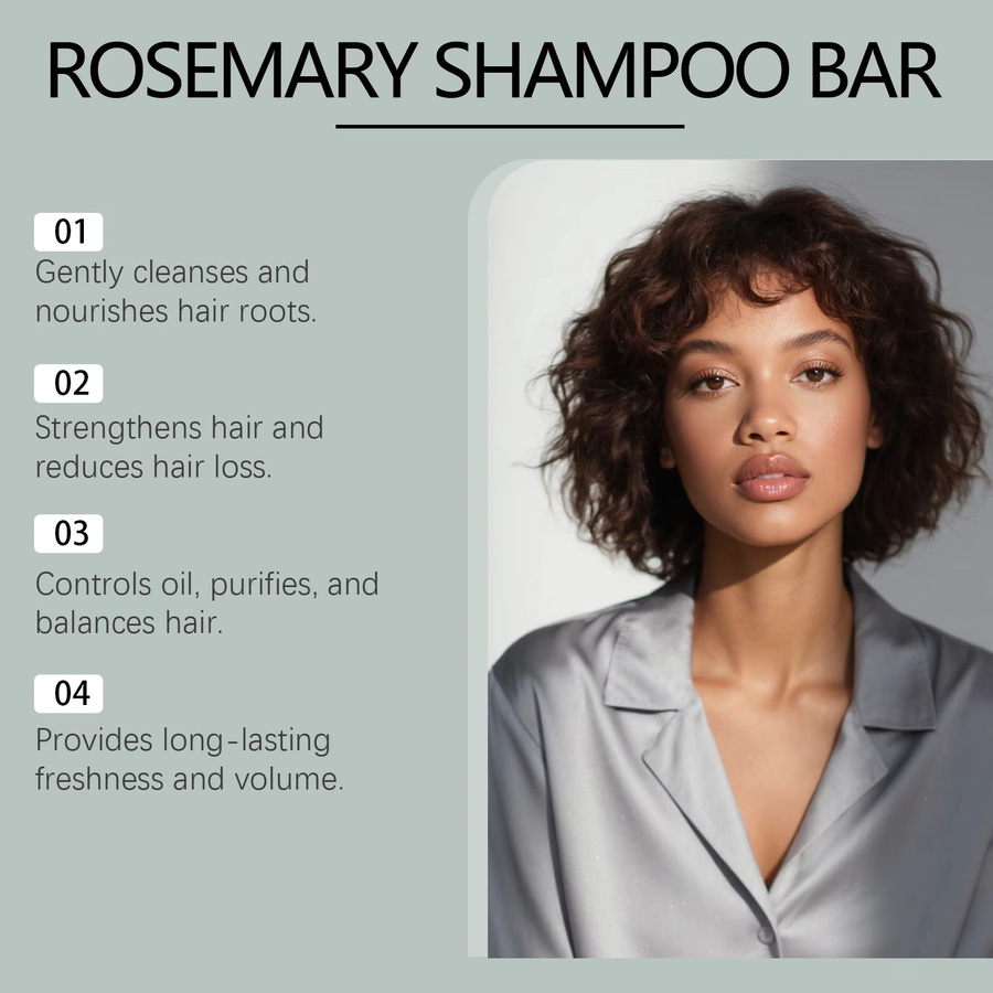 Gleamxi Rosmarin Shampoo-Riegel, Unisex, für fettiges Haar - Bild 4