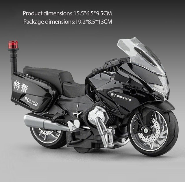 Modellmotorrad R1250RT, Spielzeugauto, Musik, Licht, Rückzieh-Motorräder, 1:14, ab 14 Jahre - Bild 1