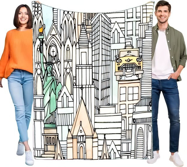 Styli New York City Skyline Decke, weicher und gemütlicher Überwurf für dein Sofa oder Bett - Bild 1