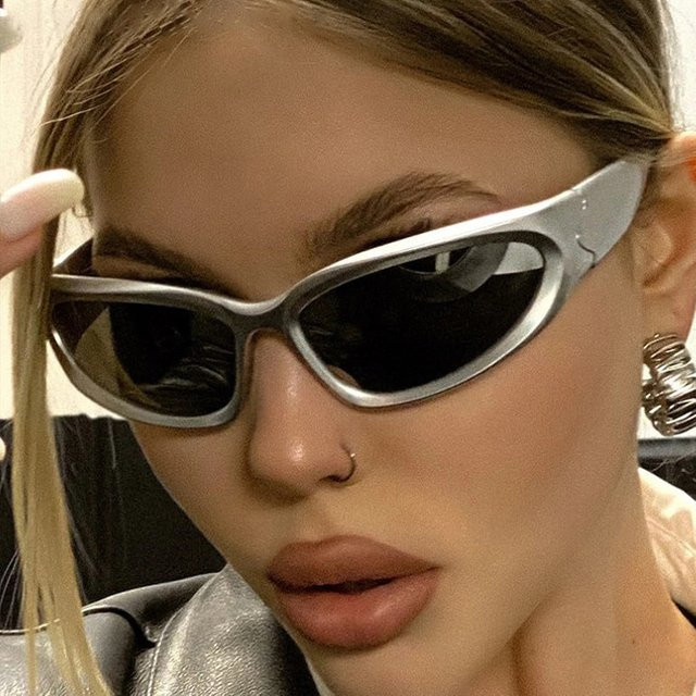 WSZ Sonnenbrille Wrap-Around, Unisex, Vollrand, Plastic, Silver - Bild 1