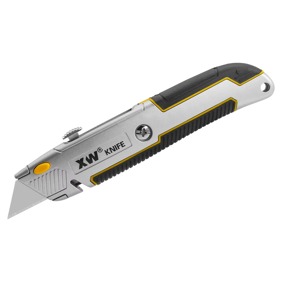 Professionelles Allzweckmesser aus Zinklegierung in Silber mit einziehbarer 18mm Snap-Off Klinge - Bild 3