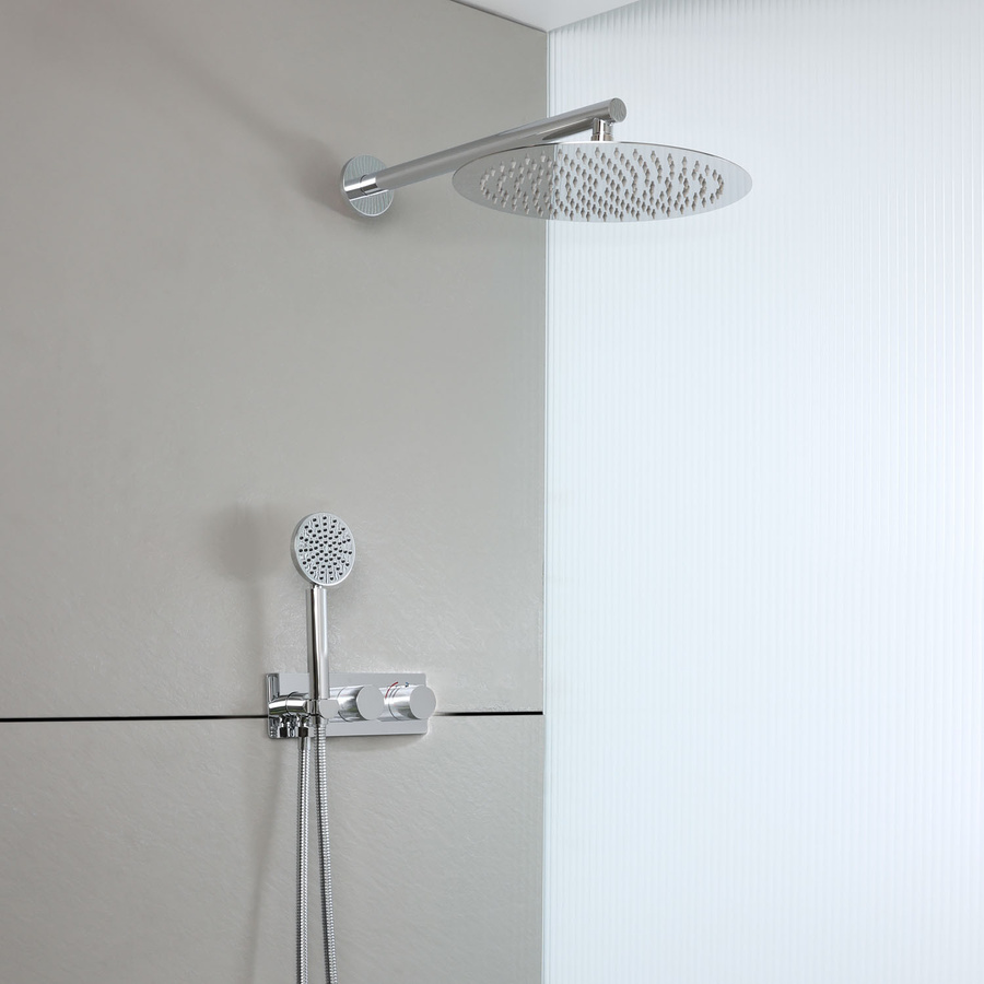 Hudson Reed Lune Unterputz-Thermostat-Set mit Duschkopf und Handbrause in Chrom - Bild 1