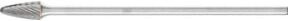 PFERD Hartmetall Frässtift Rundbogen RBF Farbe Silber Durchmesser: 6 mm, Länge: 13 mm, Schaft-Durchmesser: 3 mm, Schaft-Länge: 75 mm, Körnung Z5 universal fein - Bild 1