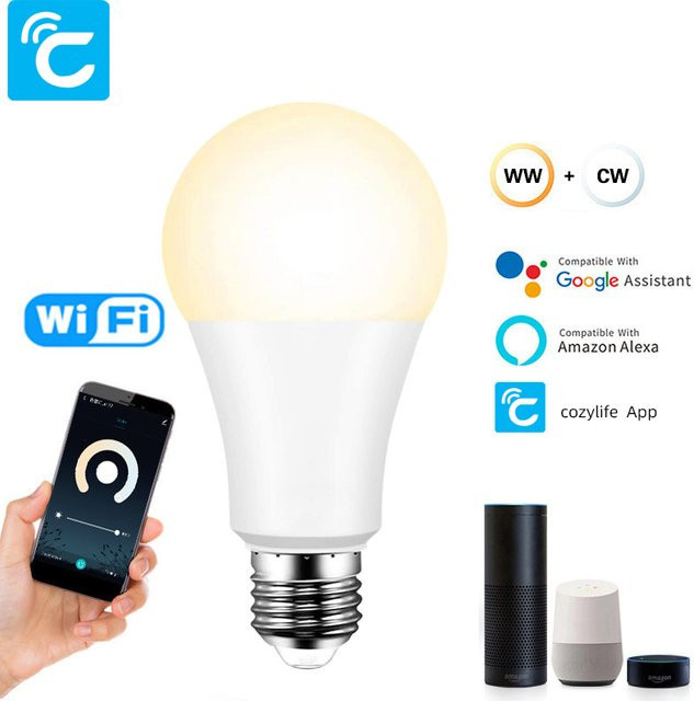 Tuya Smart LED RGB Glühbirne E27 mit Wifi, Farbwahl Warmweiß und RGB, kompatibel mit Google Assistant und Amazon Alexa - Bild 1